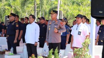 Sinergi Jaga Perairan, Kapolres Batu Bara Hadiri Apel Gabungan Batu Bara–Sergai