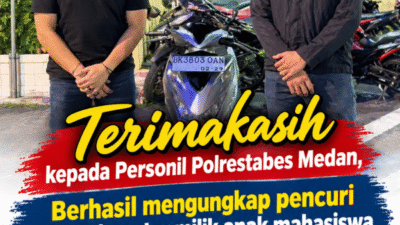 Respons Cepat Polrestabes Medan, Pencurian Sepeda Motor Milik Mahasiswa Asal Batu Bara Berhasil Diungkap