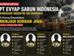 Tiga Pekerja Jadi Korban dalam Kebakaran PT EVYAP Sabun Indonesia di Sei Mangkei