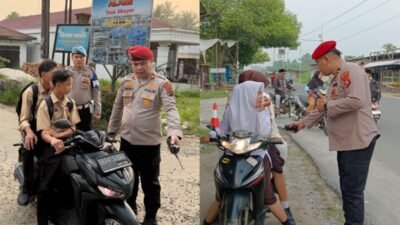 Polres Batu Bara Gelar Strong Point Pagi, Lancarkan Arus Lalu Lintas dan Jaga Keselamatan Pelajar