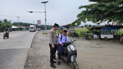 Strong Point Pagi Polres Batu Bara, Polisi Hadir Jaga Keamanan dan Kelancaran Lalu Lintas