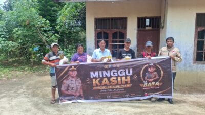Minggu Kasih, Satresnarkoba Polres Batu Bara Bagikan Sembako dan Edukasi Warga tentang Bahaya Narkoba