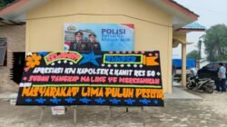 Warga Lima Puluh Pesisir Kirim Papan Bunga, Apresiasi Kapolsek dan Kanit Reskrim Usai Tangkap Pelaku Pencurian