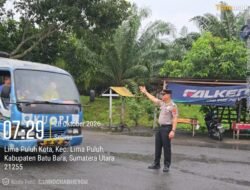 Kapolres Batu Bara Pimpin Strong Point Pagi, Pastikan Arus Lalu Lintas Lancar dan Aman