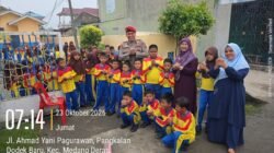 Wujud Kepedulian Polri, Kanit Reskrim Polsek Medang Deras Ipda Putra Hasibuan Hadir Berikan Rasa Aman kepada Anak Sekolah