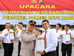 Berprestasi, Kanit Reskrim dan Personel Polsek Lima Puluh Terima Penghargaan Kapolres Batu Bara